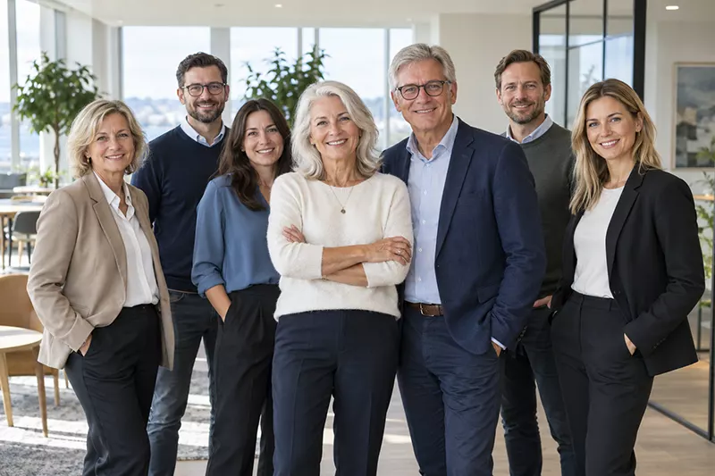 Grupp av män och kvinnor